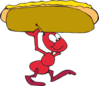 Ant Carrying Hot Dog Clip Art